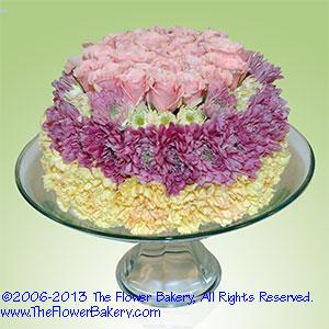 Birthday Cake Flowers on Cakes   Send Unique Flower Arrangements Birthday Flower Cake Gifts
